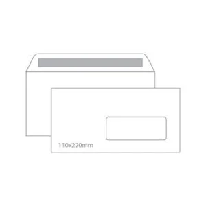 Envelopes 110X220mm c / janela Cx 500un Autodex