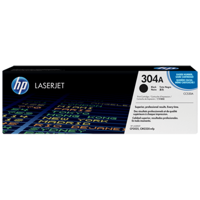 Toner HP LaserJet Original 304A Preto (CC530A)