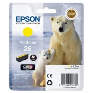 Tinteiro Epson 26 Amarelo Original Série Urso (C13T26144010)