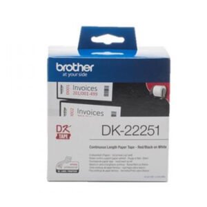 Rolo de papel branco com impressao preto / vermelho 62mmx15,24
