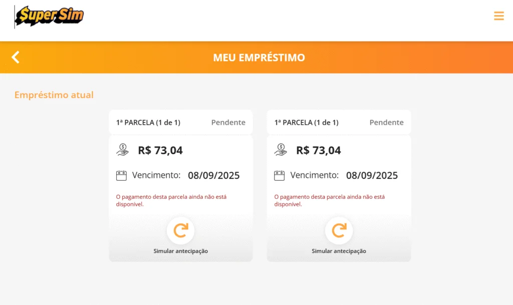 Teste de emprestimo do admin
